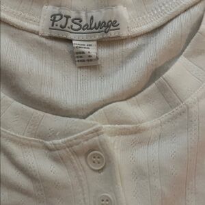 P.J. Salvage Ivory Button Down Henley soft long sleeve
